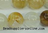 CYC107 15.5 inches 18mm round yellow crystal quartz beads