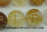 CYC108 15.5 inches 20mm round yellow crystal quartz beads