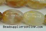 CYC125 15.5 inches 18*25mm rice yellow crystal quartz beads