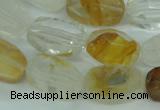 CYC126 15.5 inches 10*18mm faceted nuggets yellow crystal quartz beads