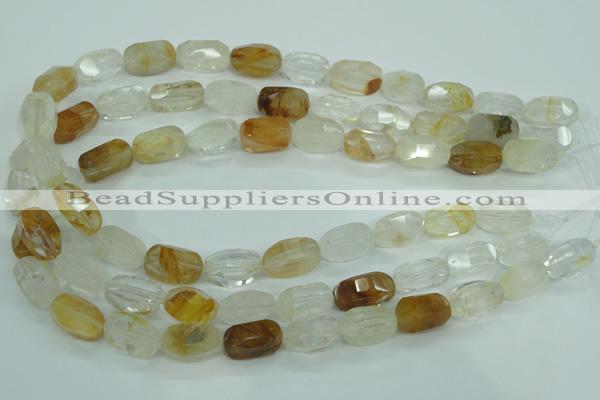 CYC126 15.5 inches 10*18mm faceted nuggets yellow crystal quartz beads