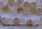 CYC135 Top drilled 7*7mm faceted teardrop yellow quartz beads