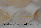 CYC204 15.5 inches 20*30mm twisted & faceted teardrop yellow quartz beads