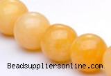 CYJ08 18mm round 16 inches yellow jade gemstone beads Wholesale