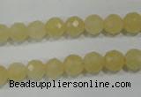 CYJ152 15.5 inches 8mm faceted round yellow jade beads wholesale