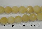 CYJ153 15.5 inches 10mm faceted round yellow jade beads wholesale