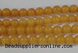 CYJ158 15.5 inches 4mm round yellow jade beads wholesale