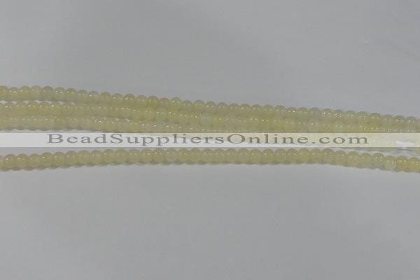 CYJ159 15.5 inches 4mm round yellow jade beads wholesale