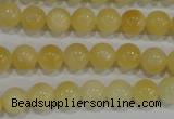 CYJ161 15.5 inches 8mm round yellow jade beads wholesale