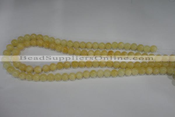 CYJ161 15.5 inches 8mm round yellow jade beads wholesale