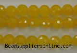 CYJ202 15.5 inches 8mm faceted round yellow jade beads wholesale