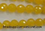 CYJ203 15.5 inches 10mm faceted round yellow jade beads wholesale