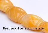 CYJ22 14*20mm flat drum yellow jade gemstone beads Wholesale