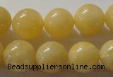 CYJ255 15.5 inches 14mm round yellow jade beads wholesale