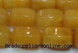 CYJ271 15.5 inches 10*14mm faceted tube yellow jade gemstone beads