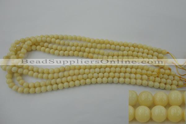 CYJ301 15.5 inches 6mm round yellow jade beads wholesale