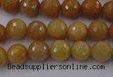 CYJ324 15.5 inches 10mm faceted round yellow jade beads wholesale