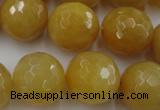 CYJ328 15.5 inches 18mm faceted round yellow jade beads wholesale