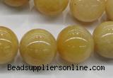 CYJ404 15.5 inches 12mm round yellow jade gemstone beads