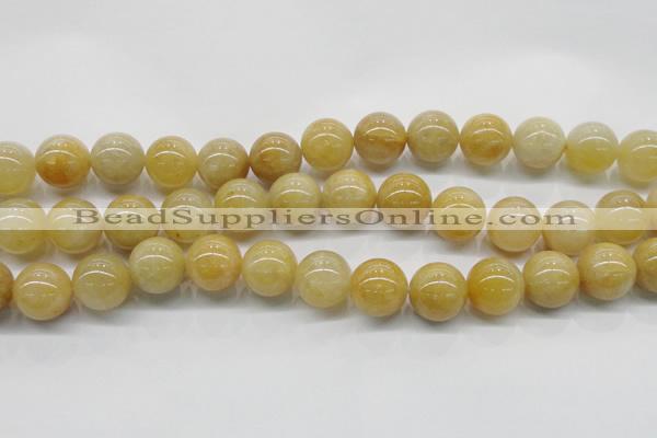 CYJ404 15.5 inches 12mm round yellow jade gemstone beads