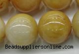 CYJ407 15.5 inches 18mm round yellow jade gemstone beads