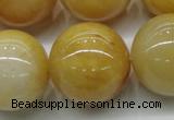 CYJ408 15.5 inches 20mm round yellow jade gemstone beads