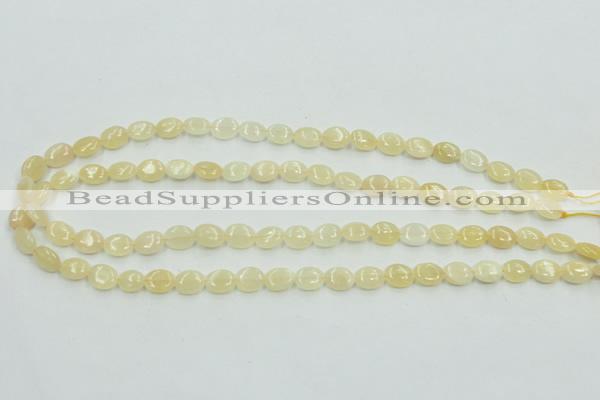 CYJ59 15.5 inches 8*10mm oval yellow jade gemstone beads wholesale