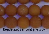 CYJ613 15.5 inches 10mm round matte yellow jade beads wholesale