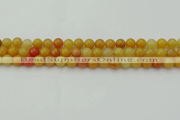 CYJ622 15.5 inches 8mm round yellow jade beads wholesale