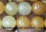 CYJ632 15.5 inches 8mm faceted round yellow jade beads wholesale