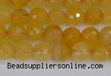 CYJ639 15.5 inches 6mm faceted round yellow jade beads wholesale