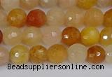 CYJ646 15.5 inches 6mm faceted round mixed yellow jade beads