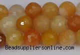 CYJ647 15.5 inches 8mm faceted round mixed yellow jade beads