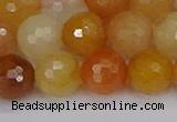 CYJ649 15.5 inches 12mm faceted round mixed yellow jade beads