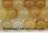 CYJ655 15 inches 4mm round yellow jade beads