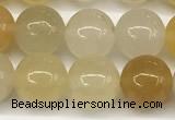 CYJ657 15 inches 8mm round yellow jade beads