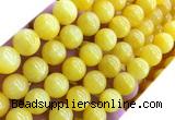 CYJ670 15 inches 12mm round dyed yellow jade beads wholesale