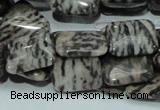 CZJ10 16 inches 12*16mm rectangle zebra jasper gemstone beads