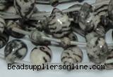 CZJ12 16 inches 10*14mm flat teardrop zebra jasper gemstone beads