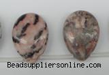 CZJ19 Top-drilled 18*25mm flat teardrop zebra jasper gemstone beads