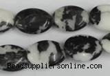 CZJ220 15.5 inches 13*18mm oval black & white zebra jasper beads