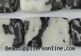 CZJ228 15.5 inches 20*30mm rectangle black & white zebra jasper beads