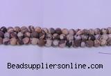 CZJ260 15.5 inches 4mm round matte zebra jasper beads