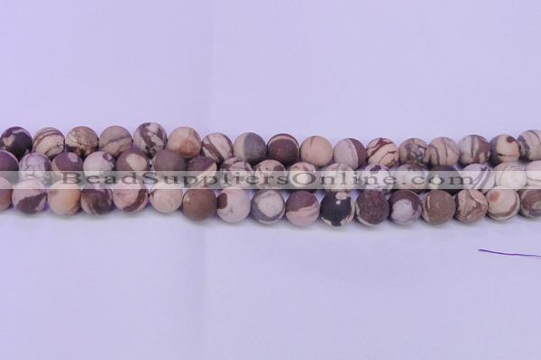 CZJ261 15.5 inches 6mm round matte zebra jasper beads