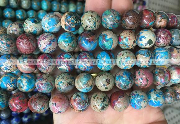 DEBS15 15 inches 12mm round sea sediment Jasper beads wholesale