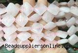 DOBS02 15 inches 15mm diamond rose quartz gemstone beads wholesale