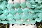 DOBS04 15 inches 15mm diamond green aventurine gemstone beads wholesale