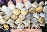 DOBS09 15 inches 15mm diamond yellow crazy agate gemstone beads wholesale