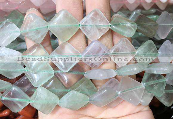 DOBS11 15 inches 15mm diamond fluorite gemstone beads wholesale