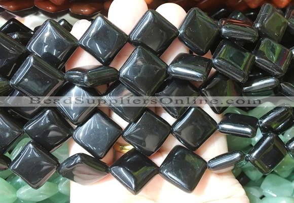 DOBS12 15 inches 15mm diamond black obsidian gemstone beads wholesale